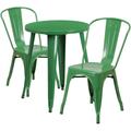 Flash Furniture CH-51080TH-2-18CAFE-GN-GG 24" Round Table & (2) CafÃ© Chair Set - Metal, Green