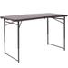 Flash Furniture DAD-LF-122Z-GG Rectangular Folding Table w/ Wood Grain Plastic Top - 48-1/4"W x 23-1/2"D x 29-1/2"H, Gray