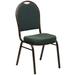 Flash Furniture FD-C03-GOLDVEIN-4003-GG Stacking Banquet Chair w/ Green Patterned Fabric Back & Seat - Steel Frame, Gold Vein