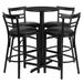 Flash Furniture HDBF1033-GG 24" Round Bar Height Table w/ (4) Bar Stool Set - Black Laminate Top, Steel Base