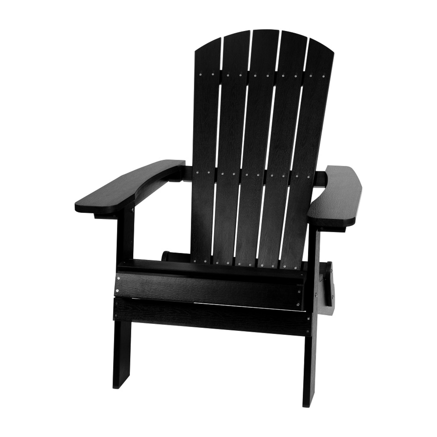 Flash Furniture JJ-C14505-BLK-GG Charleston Indoor/Outdoor Folding Adirondack Chair - Resin Wood, Black