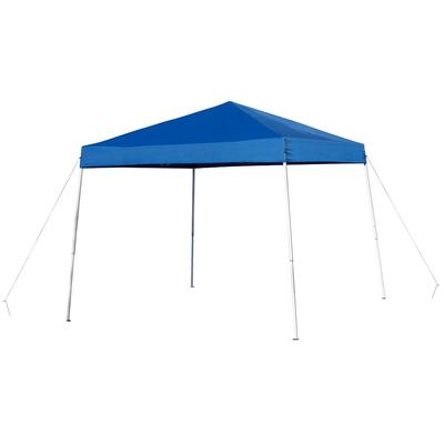 Flash Furniture JJ-GZ88-BL-GG 7 3/4 ft Square Pop Up Canopy Tent w/ Carry Bag - Blue Polyester, Steel Frame