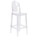 Flash Furniture OW-GHOSTBACK-29-GG Commercial Bar Stool w/ Oval Back & Plastic Seat, Transparent Crystal