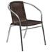 Flash Furniture TLH-020-GG Stacking Armchair w/ Dark Brown Rattan Seat & Back, Aluminum Frame