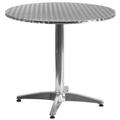 Flash Furniture TLH-052-3-GG 31 1/2" Round Indoor/Outdoor Bistro Table - 27 1/2"H, Aluminum Base/Stainless Top, Stainless Steel