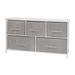 Flash Furniture WX-5L206-X-WH-GR-GG 39 1/2"W Storage Organizer w/ (5) Light Gray Fabric Drawers, White Cast Iron Frame