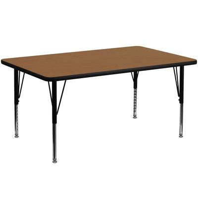 Flash Furniture XU-A2448-REC-OAK-T-P-GG Rectangular Activity Table - 48