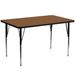 Flash Furniture XU-A3060-REC-OAK-H-A-GG Rectangular Activity Table - 60"L x 30"W, Laminate Top, Oak, Brown