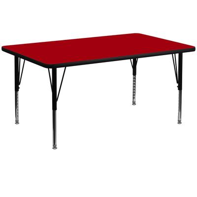 Flash Furniture XU-A3060-REC-RED-T-P-GG Rectangular Activity Table - 60