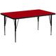 Flash Furniture XU-A3060-REC-RED-T-P-GG Rectangular Activity Table - 60"L x 30"W, Laminate Top, Red