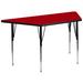 Flash Furniture XU-A3060-TRAP-RED-T-A-GG Trapezoid Activity Table - 57 1/2"L x 26 1/4"W, Laminate Top, Red