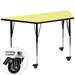 Flash Furniture XU-A3060-TRAP-YEL-T-A-CAS-GG Trapezoid Mobile Activity Table - 57 1/2"L x 26 1/4"W, Laminate Top, Yellow