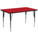 Flash Furniture XU-A3072-REC-RED-H-A-GG Rectangular Activity Table - 72"L x 30"W, Laminate Top, Red