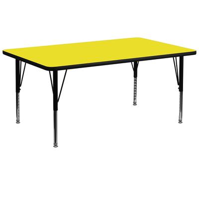 Flash Furniture XU-A3072-REC-YEL-H-P-GG Rectangular Activity Table - 72