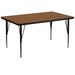 Flash Furniture XU-A3672-REC-OAK-H-P-GG Rectangular Activity Table - 72"L x 36"W, Laminate Top, Oak, Brown