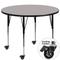 Flash Furniture XU-A48-RND-GY-H-A-CAS-GG 48" Round Mobile Activity Table - Laminate Top, Gray