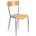 Flash Furniture XU-DG-60217-NAT-GG Hercules Series Restaurant Chair w/ Natural Wood Back & Seat - Steel Frame, Silver