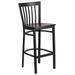 Flash Furniture XU-DG6R8BSCH-BAR-WALW-GG Hercules Commercial Bar Stool w/ Metal Schoolhouse Back & Walnut Wood Seat, Black