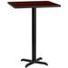 Flash Furniture XU-MAHTB-3030-T2222B-GG 30" Square Bar Height Table - Mahogany Laminate Top, Cast Iron Base, Black