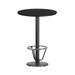 Flash Furniture XU-RD-30-BLKTB-TR18B-3CFR-GG 30" Round Bar Height Table - Black Laminate Top, Cast Iron Base