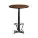 Flash Furniture XU-RD-30-WALTB-T2222B-3CFR-GG 30" Round Bar Height Table - Walnut Laminate Top, Cast Iron Base, Chrome