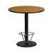 Flash Furniture XU-RD-42-NATTB-TR24B-4CFR-GG 42" Round Bar Height Table - Natural Laminate Top, Cast Iron Base, Chrome