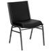 Flash Furniture XU-60153-BK-VYL-GG Hercules Stacking Chair w/ Black Vinyl Back & Seat - Steel Frame, Silver Vein