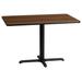 Flash Furniture XU-WALTB-2442-T2230-GG Rectangular Dining Height Table w/ Walnut Laminate Top - 42"W x 24"D, Cast Iron Base, Black