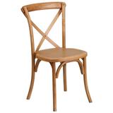 Flash Furniture XU-X-OAK-GG Stacking Chair w/ Cross Back - Ash Wood Frame, Oak Finish