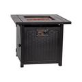 Flash Furniture YO-GYM80015-BK-GG Olympia 28 1/2" Square Gas Fire Pit Table - 50, 000 BTU, Black, Liquid Propane, Gas Type: LP