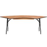 Flash Furniture YT-WSFT60-30-SP-GG Crescent Shaped Folding Banquet Table w/ Plywood Top - 60"W x 30"D x 30 1/4"H, Black