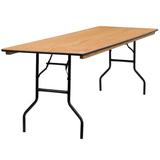Flash Furniture YT-WTFT30X96-TBL-GG Rectangular Folding Banquet Table w/ Plywood Top - 96"W x 30"D x 30 1/4"H, Black