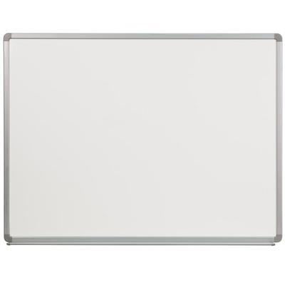 Flash Furniture YU-90X120-POR-GG Wall Mount Dry Erase Board w/ Aluminum Frame - 48"W x 36"H, White Porcelain, 2.75 in