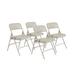 National Public Seating 1202 Folding Chair w/ Warm Gray Vinyl Back & Seat - Steel Frame, Gray