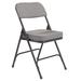 National Public Seating 3212 Folding Chair w/ Charcoal Gray Fabric Back & Seat - Steel Frame, Black