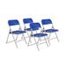 National Public Seating 805 Folding Chair w/ Blue Plastic Back & Seat - Steel Frame, Gray