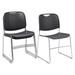 National Public Seating 8502 Stacking Chair w/ Gunmetal Gray Plastic Back & Seat - Chrome Plated Frame