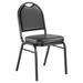 National Public Seating 9210-BT Stacking Chair w/ Panther Black Vinyl Back & Seat - Steel Frame, Black