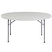 National Public Seating BT60R 60" Round Folding Table w/ Speckled Gray Plastic Top & Gray Steel Frame - 29 1/2"H