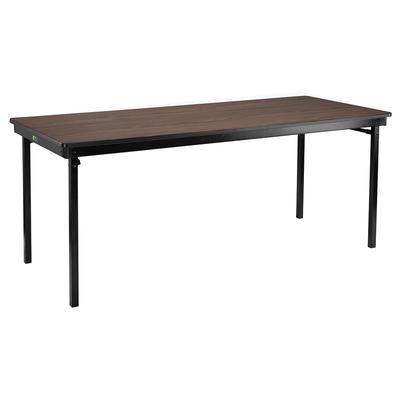 National Public Seating MSFT3060PWEBWT Folding Table w/ Montana Walnut Laminate Top & Black Steel Frame - 60"L x 30"W x 29"H