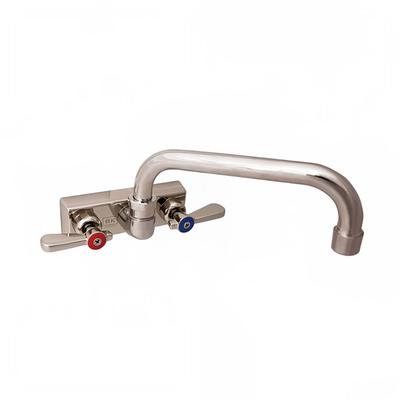 BK Resources EVO-4SM-10 Splash Mount Faucet w/ 10" Swing Spout & 4" Centers, Stainless Steel