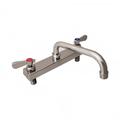 BK Resources EVO-8DM-14 Deck Mount Faucet w/ 14" Swing Spout & 8" Centers, Stainless Steel