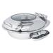 Eastern Tabletop 3938G Crown Collection 6 qt Round Induction Chafer w/ Hinged Glass Lid, Stainless Steel, 6 Quart, Silver