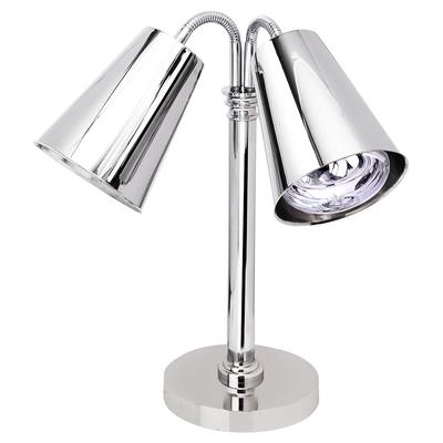 Eastern Tabletop 9682 2 Bulb Heat Lamp w/ Flexible Arm - Stainless Steel, 120v, Silver