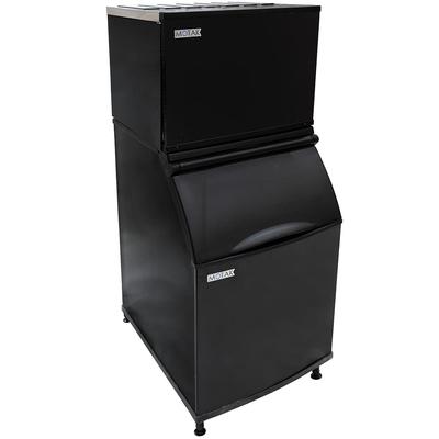 MoTak PKM0535FA-161/PKB0535 525 lb PKM Series Full Cube Commercial Ice Machine w/ Bin - 534 lb Storage, Air Cooled, 115v, 525 lb Production Capacity, Black