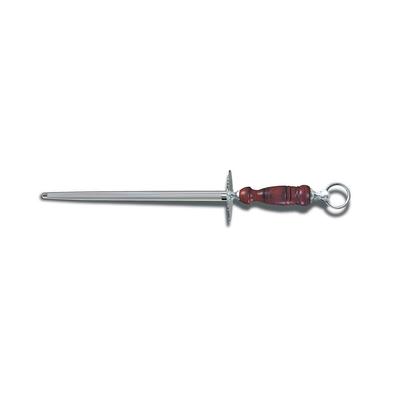 Victorinox 7.8991.23 12" Round Sharpening Steel w/ Regular Cut, Loose Ring, Dark Wood Handle