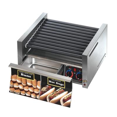 Star 30STBDE Grill-Max 30 Hot Dog Roller Grill w/ Bun Storage - Slanted Top, 120v, Stainless Steel