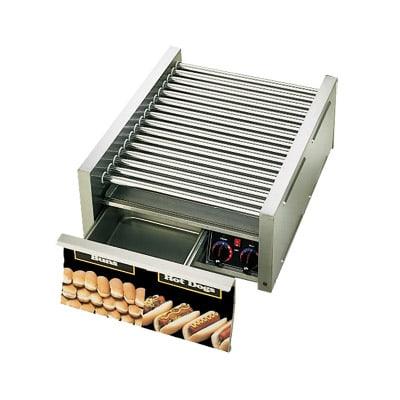 Star 45STBD 45 Hot Dog Roller Grill w/ Bun Storage - Slanted Top, 120v, Stainless Steel