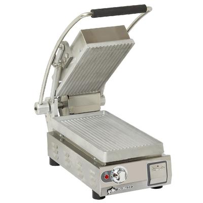 Star PGT7A Single Commercial Panini Press w/ Aluminum Grooved Plates, 120v, Stainless Steel