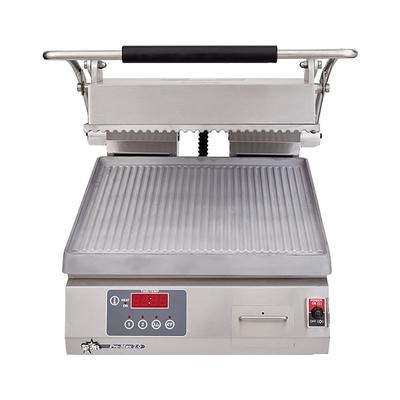 Star PGT14T Single Commercial Panini Press w/ Aluminum Grooved Plates, 120v, Grooved Aluminum Plates, Stainless Steel